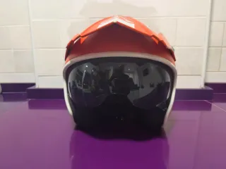 Casco Moto Trial Acerbis Naranja Blanco