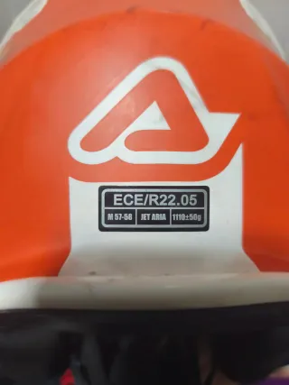 Casco Moto Trial Acerbis Naranja Blanco