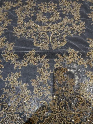 Delantal Fallera Dorado Bordado