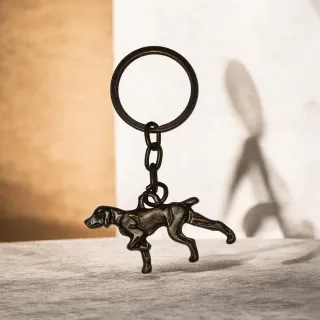 Llavero perro de muestra metal