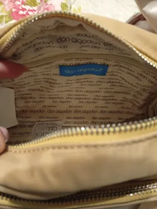 Bolso bandolera Don Algodón beige y dorado