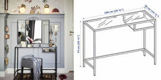 Mesa de cristal y metal