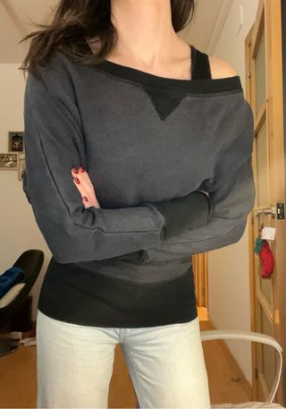 Jersey Pinko cuello barco negro/gris