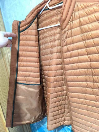 Chaleco acolchado hombre marrón/naranja