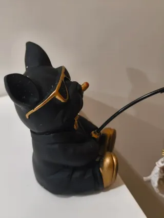 Estátua Bulldog Francês Pesca Decorativa NOVO