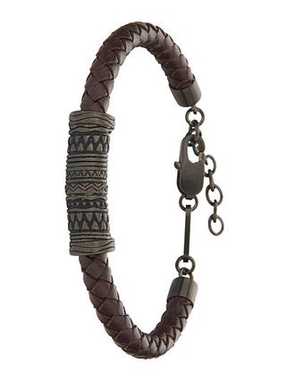 Pulsera Marea Cuero Trenzado Acero