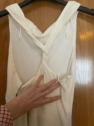 Vestido Zara Halter Blanco y Negro