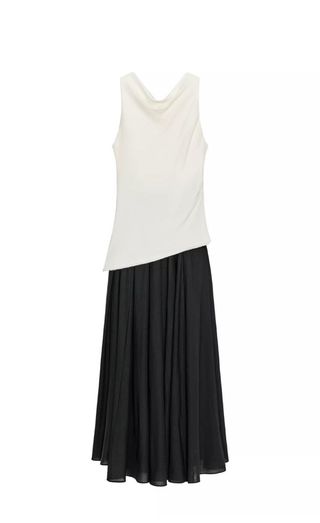 Vestido Zara Halter Blanco y Negro