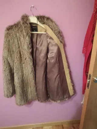 Abrigo de piel sintética mujer