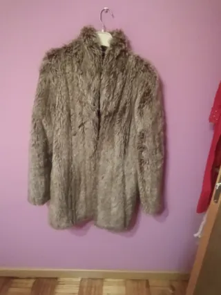 Abrigo de piel sintética mujer