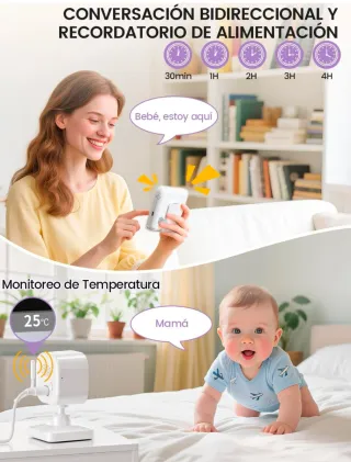 Cámara Vigilabebés con Pantalla 2.8" HD
