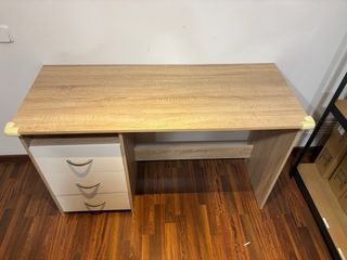 Escritorio madera 3 cajones blanco