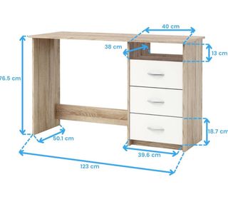 Escritorio madera 3 cajones blanco