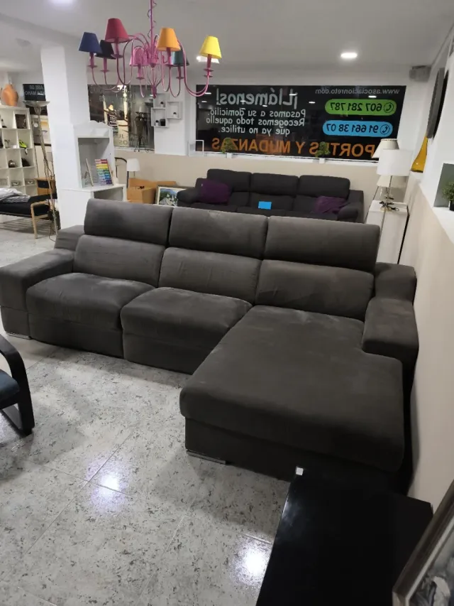 Sofá Chaise Longue Gris