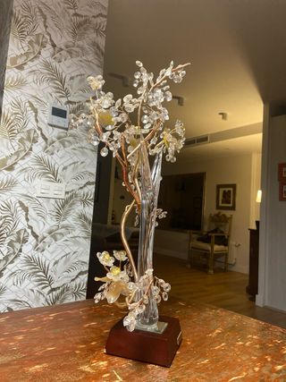 Bonsái de Cristal Dorado y Transparente