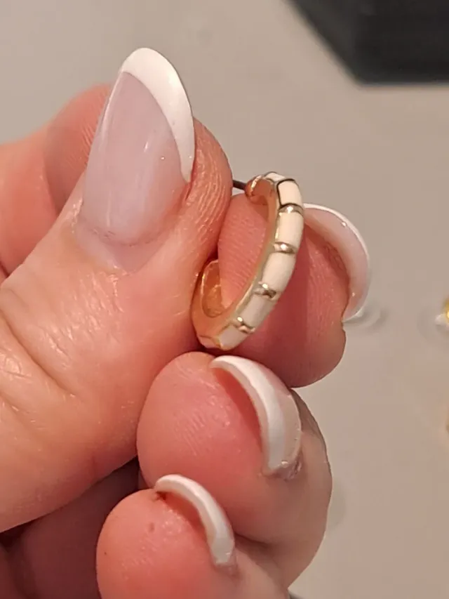 Pendientes Aro Oro Blanco Bambú