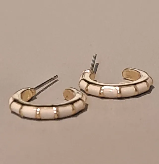 Pendientes Aro Oro Blanco Bambú