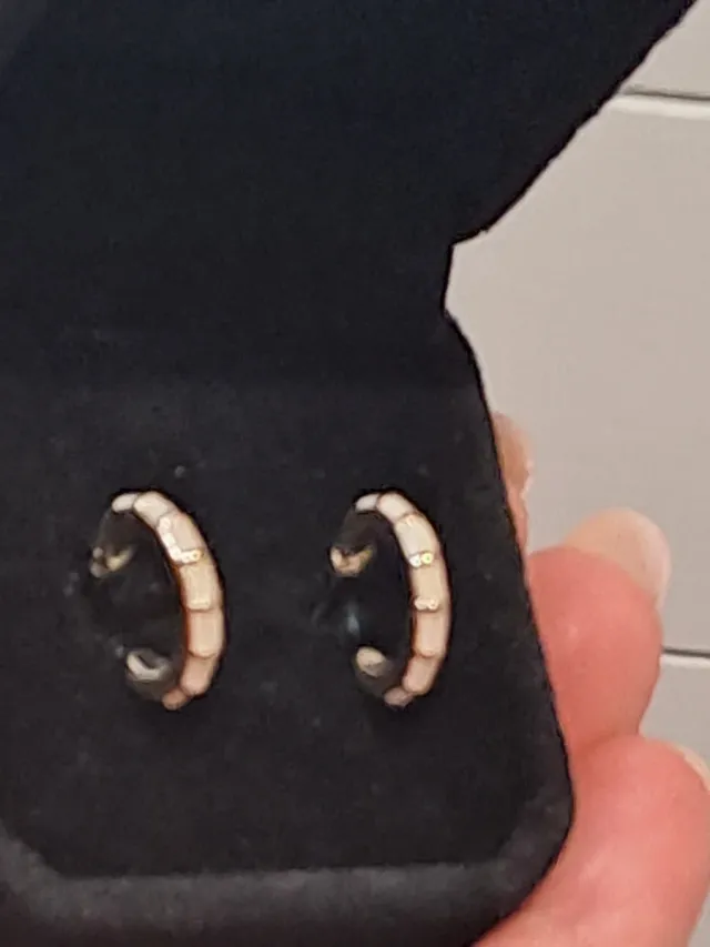 Pendientes Aro Oro Blanco Bambú