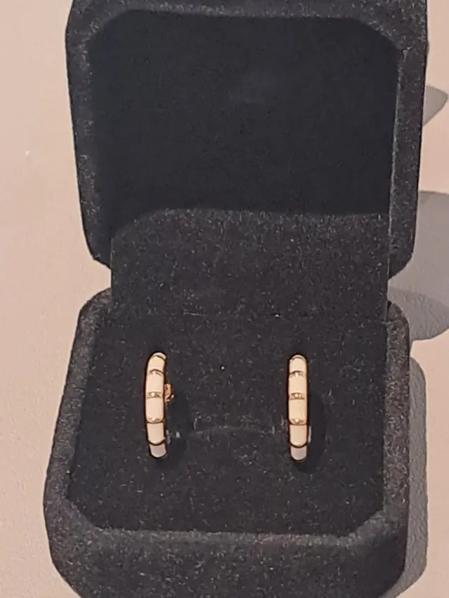 Pendientes Aro Oro Blanco Bambú