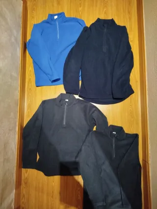 Forro polar unisex azul y gris