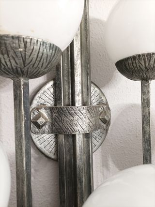 Aplique Ferroart 5 globos cristal metal