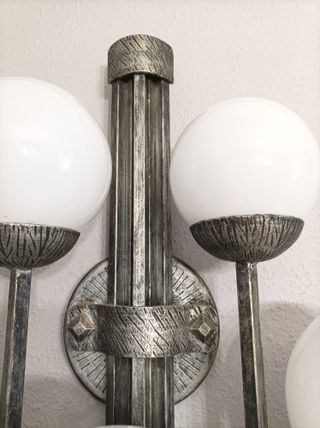 Aplique Ferroart 5 globos cristal metal