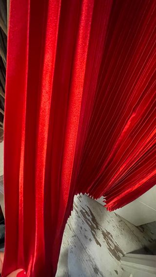 Vestido largo rojo vibrante