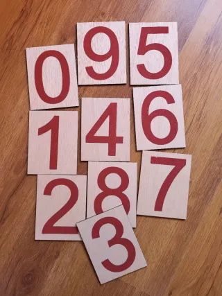 Números Montessori Madera lija