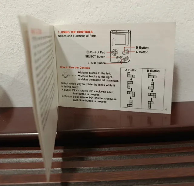 Manual Tetris Game Boy Nintendo DMG-TR-ASI