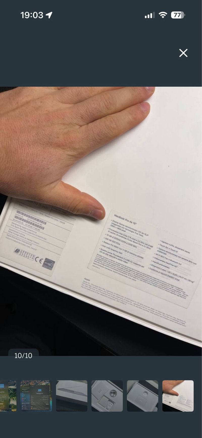 MacBook Pro 2018 i7 Plata Touchbar y touch id afbeelding 6