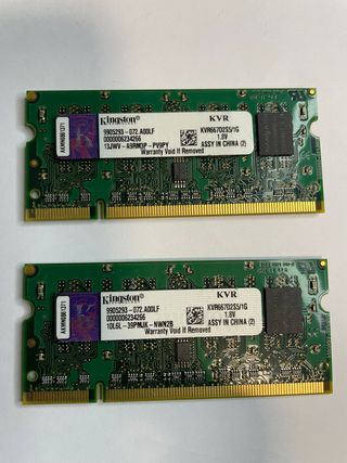 2x 1GB DDR2 Módulo RAM Kingston