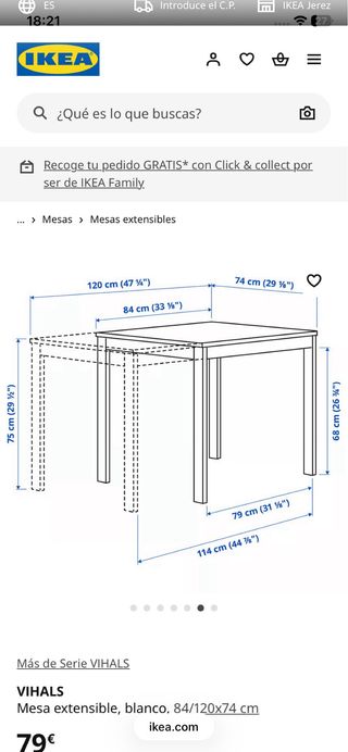 Mesa comedor extensible IKEA Vihals