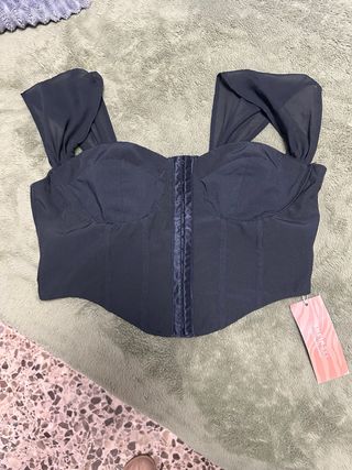 Top Corset SHEIN Negro