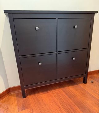 Zapatero IKEA Hemnes Negro 4 Compartimentos