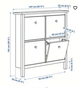 Zapatero IKEA Hemnes Negro 4 Compartimentos