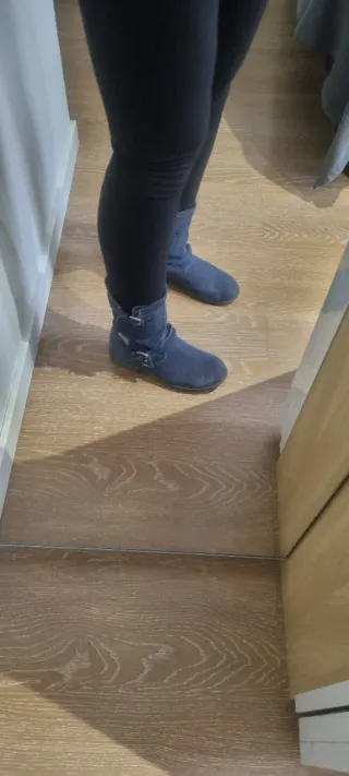 Botines de ante azul