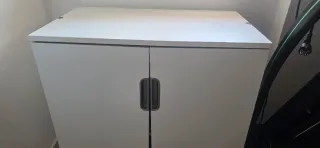 Conjunto de 3 Muebles de oficina madera blanco.