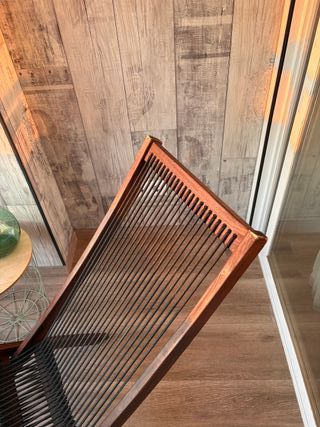 Silla tumbona exterior madera maciza