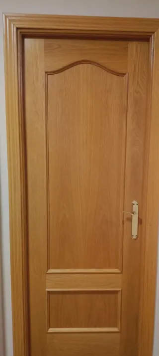 Puerta de pino ciega con moldura