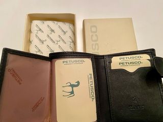 Cartera de piel negra Petusco