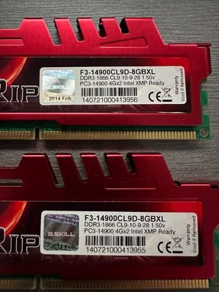 Kit Memoria RAM DDR3 8GB G.Skill Ripjaws X