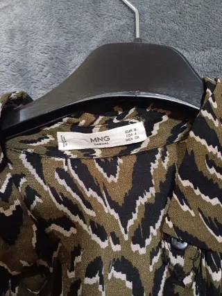 Blusa Mango Talla S/36/8 Estampado Animal