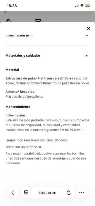 Sillas comedor/cocina IKEA TEODORES (blanca verde)