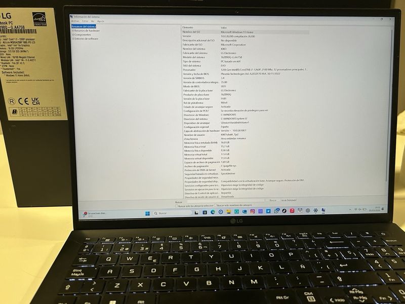 Portátil LG Gram i7 12th Gen 16GB RAM afbeelding 2