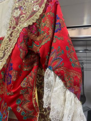 Traje de Fallera Adulta Dorado y Rojo