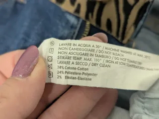 Jeans donna vita alta M animalier gioiello pushup