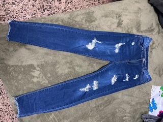 Pantalón Vaquero Desgastado Azul Elástico