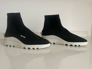 Deportivas Miu Miu calcetín negras