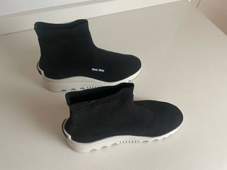 Deportivas Miu Miu calcetín negras