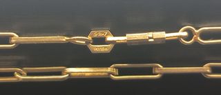 Pulsera de eslabones paperclip bañada oro 18K